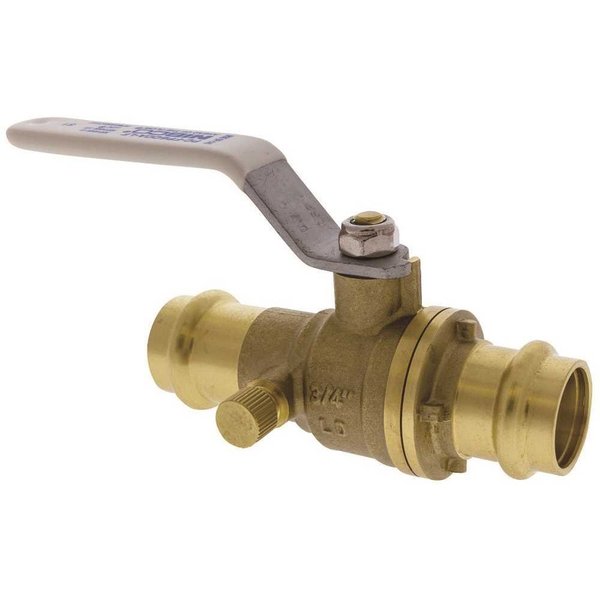 Nibco 1/2 in. Brass Press Lead Free Full Port Ball Valve with Drain IPCFP600ADLF12